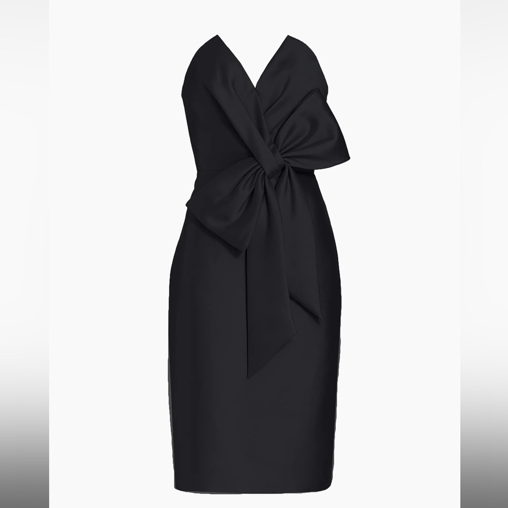 Badgley Mischka Black Bow Detail Dress
